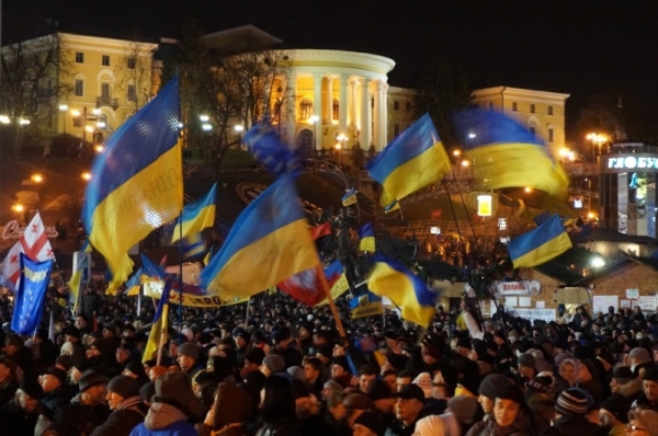 People gathered at Kiev's Maidan (source: kresy24.pl)